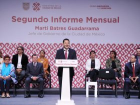 En la presentación de su “segundo informe mensual de actividades”, el mandatario Martí Batres reiteró que el Gobierno de la Ciudad de México trabaja de forma institucional y en un proyecto de transformación. FOTO: GCDMX