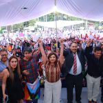 Luego de concluidos los recorridos con asambleas informativas durante un mes, la aspirante de Morena a la candidatura para la Jefatura de Gobierno de la Ciudad de México, Clara Brugada agradeció a la población el apoyo recibido durante estas movilizaciones de proselitismo político. FOTO: X / Clara Brugada