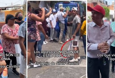 Invasores de la Barranca de Tlapechico invadieron la campaña de Lía Limón durante un recorrido por la colonia Margarita Maza de Juárez. Los agresores, identificados con el grupo de Silvia Carrillo, lanzaron huevos y agredieron verbalmente a vecinos, a la candidata y a su equipo. FOTO: Especial