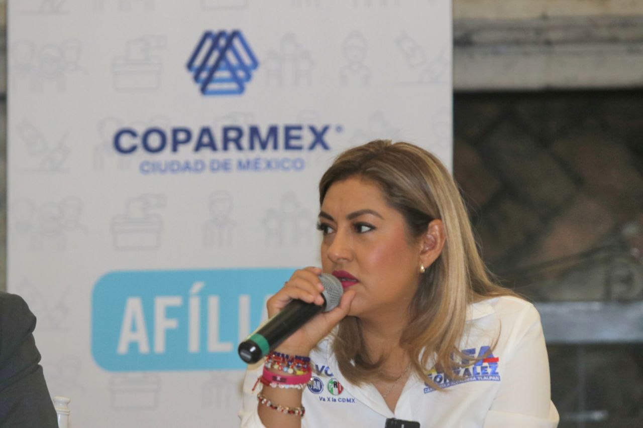 La candidata a la alcaldía Tlalpan por la coalición Va X la CDMX, Alfa González estrechará los vínculos con los organismos privados y cámaras empresariales durante los siguientes tres años, así lo aseguró a representantes de la Coparmex Ciudad de México. FOTO: Especial