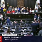 Fueron 86 votos a favor y 41 en contra, lo que equivale al 67.7%, apenas por encimita del 66.6% que representan las dos terceras partes de los votos. Hay que señalar que el senador campechano de MC, Daniel Barreda fue quien no asistió a la sesión, bajo el argumento de que había sido retenido por las autoridades ministeriales de su entidad. FOTO: Pantalla