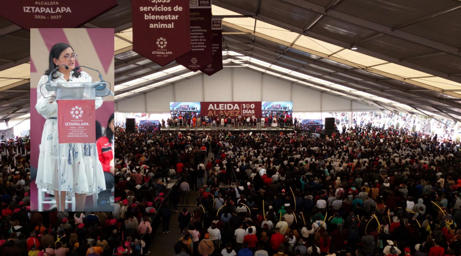 En Iztapalapa “somos historia ancestral; una multiplicidad de identidades diversas que a lo largo de la historia hemos aportado a la construcción de esta gran ciudad, que hoy es dinámica, democrática, de izquierda, progresista y defensora del carácter social, siempre en beneficio de sus habitantes y de quienes transitan en ella”, aseguró la alcaldesa Aleida Alavez Ruiz. FOTO: Especial