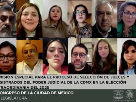 La Comisión Especial para el Proceso de Selección de Jueces y Magistrados del Poder Judicial de la Ciudad de México en la Elección Extraordinaria del 2025 seleccionó y tomó protesta a la persona que cubrirá la vacante que se presentó en el Comité de Evaluación del Congreso capitalino para dicho proceso. FOTO: Especial