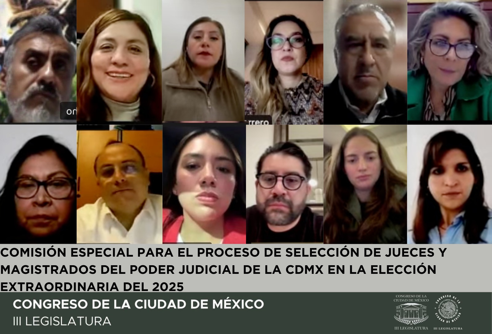 La Comisión Especial para el Proceso de Selección de Jueces y Magistrados del Poder Judicial de la Ciudad de México en la Elección Extraordinaria del 2025 seleccionó y tomó protesta a la persona que cubrirá la vacante que se presentó en el Comité de Evaluación del Congreso capitalino para dicho proceso. FOTO: Especial