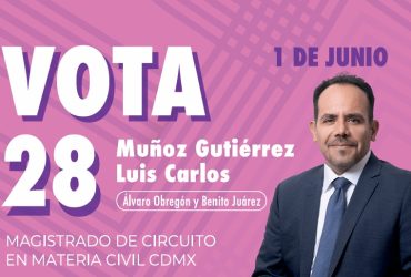 Luis Carlos Muñoz Gutiérrez, candidato a magistrado de circuito en materia civil por el Distrito Judicial 3, que comprende alcaldías Álvaro Obregón y Benito Juárez, ubicado en la boleta rosa con el número 28, dice enfático que con la elección judicial para nada se pone en riesgo la figura del amparo, que es la última instancia de los derechos humanos, de protección ante la arbitrariedad de las autoridades. FOTOS: INE / Especial