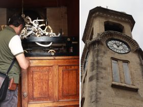 El histórico Reloj Chino, ubicado en la intersección de Bucareli y Artículo 123, volvió a marcar la hora tras recibir mantenimiento especializado por parte de la Alcaldía Cuauhtémoc, en coordinación con un maestro relojero certificado en relojes monumentales.