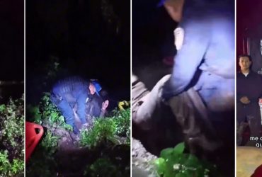 Autoridades y ciudadanos de la demarcación territorial Cuajimalpa reconocieron el trabajo de la Policía Guardabosques, pues a unos días de haber iniciado operaciones rescataron a dos personas que se encontraban atrapadas en una barranca de aproximadamente 10 metros de profundidad, en el Desierto de los Leones. FOTOS: Tomada de video en RRSS