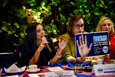 La presidenta del PAN en la Ciudad de México, Luisa Gutiérrez dijo que priorizarán, las causas ciudadanas y no las alianzas con otros partidos políticos. FOTO: Especial