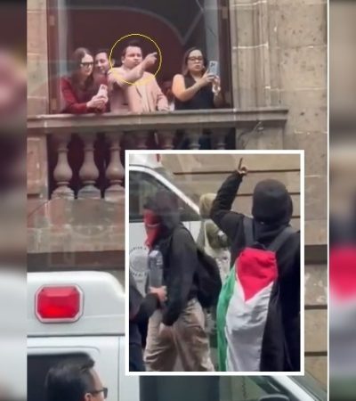 En su “Chilanguera” de este miércoles, la bancada de Morena acusó al diputado del PAN, Raúl Torres –a quien le atribuyen ser falso migrante– por haber gritado “palestinos terroristas” a un grupo de encapuchados que se manifestaban frente al Congreso de la CDMX, el lunes, con banderas de Palestina, apenas unos minutos después de la pelea a golpes en la Tribuna.