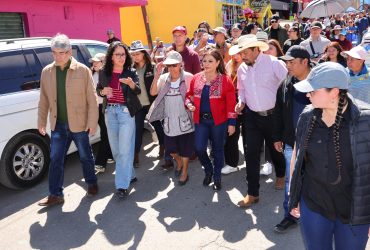 La jefa de Gobierno, Clara Brugada, supervisó hoy las obras de construcción de la Utopía del Maíz, que se edifica en el pueblo de San Miguel Topilejo, en la alcaldía Tlalpan, en un terreno de 44 mil metros cuadrados, y en donde se ubicarán instalaciones y servicio en beneficio de los habitantes de esta comunidad. FOTOS: Especial