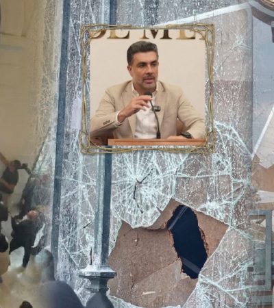 El origen de los destrozos en el Congreso de la CDMX tema tiene muchas lecturas políticas, pero parece claro que el principal afectado en este caso, el perdedor, es Sesma. FOTOS: Especial